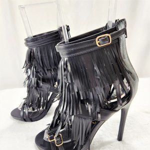 *Privileged Fun Black Fringe High Heel Bootie